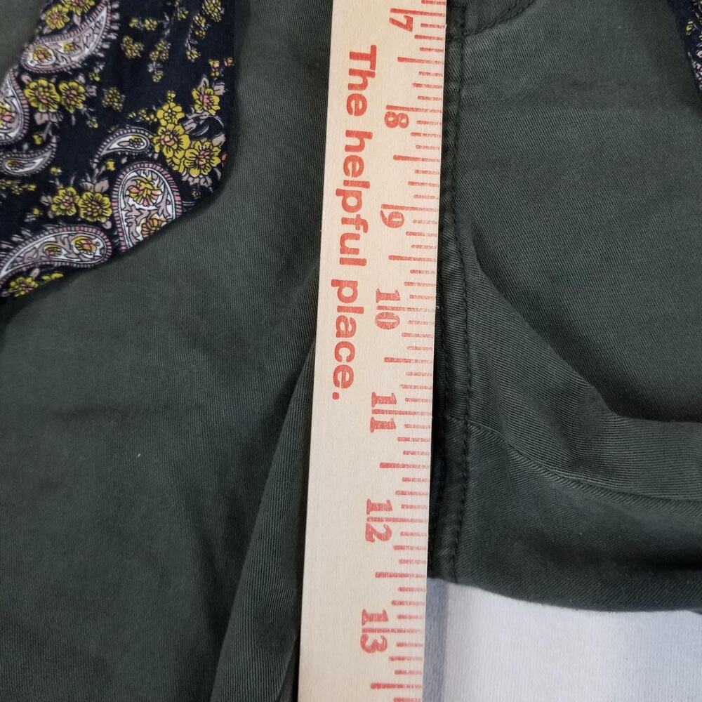 Anthropologie Pants Womens 33 Olive Green Utility Chino with Paisley Scarf Belt - Picture 8 of 10